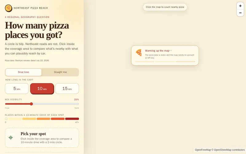 Screenshot of Northeast Pizza Reach
